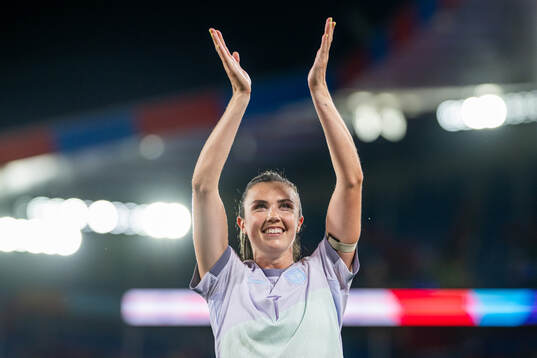 Ingrid Syrstad Engen of Norway celebrates