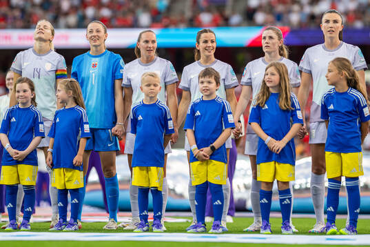 Ada Hegerberg, goalkeeper Cecilie Fiskerstrand, Marit