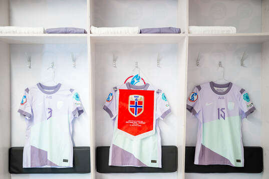The kits of Thea Bjelde, Ada Hegerberg and Justine Kielland