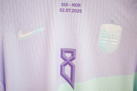 The away kit of Vilde Bøe Risa of Norway in the dressing