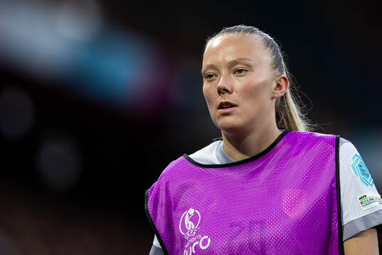 Synne Sofie Kinden Jensen of Norway warms up