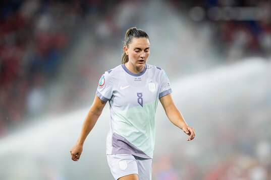 Vilde Bøe Risa of Norway looks dejected at half-time