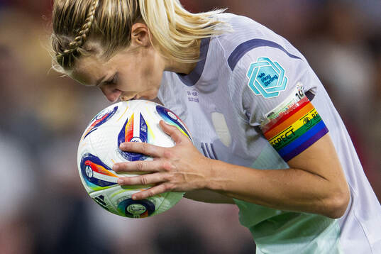 Ada Hegerberg of Norway prepares to take a penalty kick