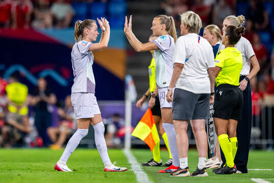 Caroline Graham Hansen of Norway is substituted with