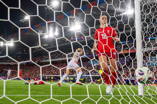 Viola Calligaris of Switzerland looks dejected