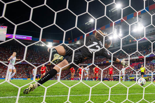 Ada Hegerberg of Norway misses a penalty kick against