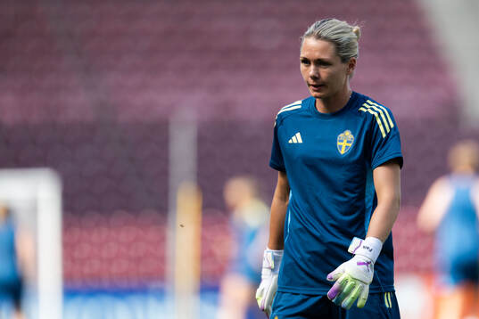 Goalkeeper Jennifer Falk of the Swedish women's national