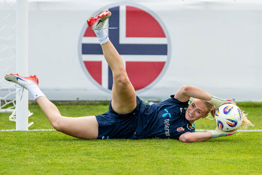 Goalkeeper Selma Panengstuen of the Norwegian women's