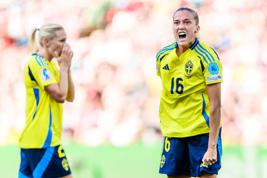 Filippa Angeldahl of Sweden reacts