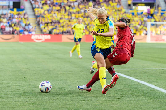 Smilla Holmberg of Sweden and Rikke Madsen of Denmark