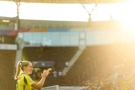 Linda Sembrant of Sweden celebrates