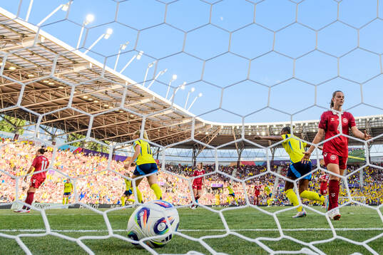 Stina Blackstenius and Madelen Janogy of Sweden celebrates