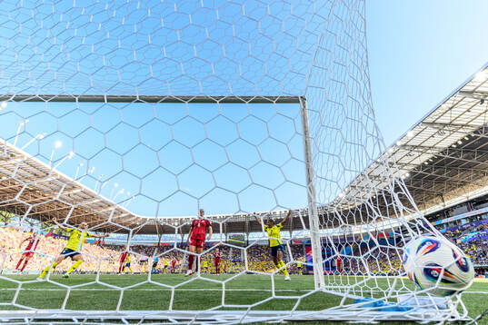 Stina Blackstenius and Madelen Janogy of Sweden celebrates