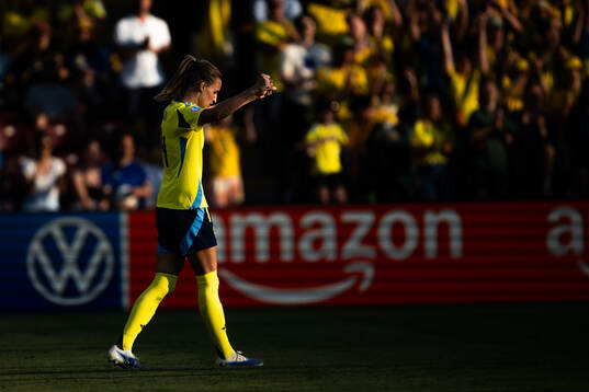 Nathalie Björn of Sweden celebrates