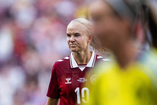 Pernille Harder of Denmark looks dejected