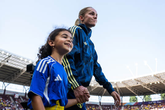 Hanna Lundkvist of Sweden enters the pitch