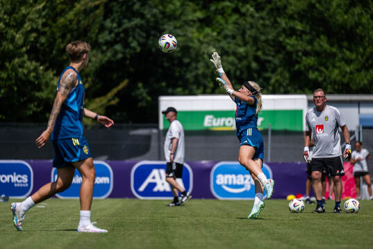 Goalkeeper Emma Holmgren of the Swedish women's national