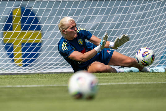 Goalkeeper Emma Holmgren of the Swedish women's national
