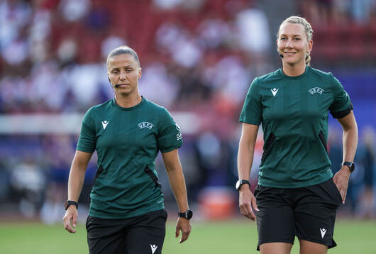 Assistant referee Almira Spahic and referee Tess Olofsson