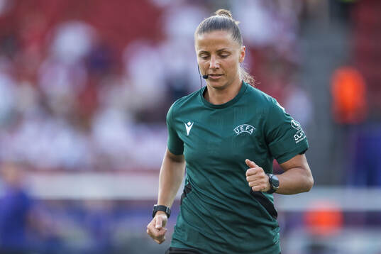 Assistant referee Almira Spahic ahead ofof the UEFA Women's