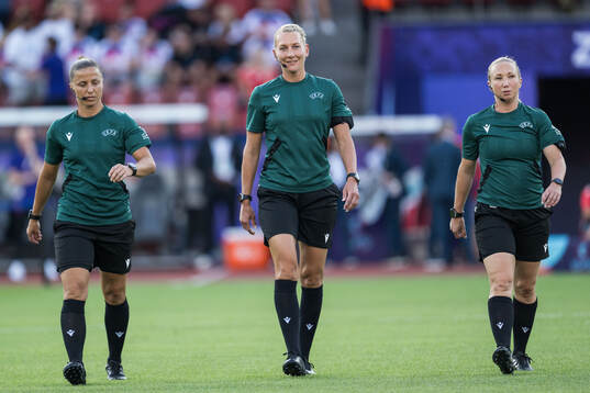 Assistant referee Almira Spahic and Referee Tess Olofsson