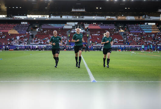 Assistant referee Almira Spahic and Referee Tess Olofsson