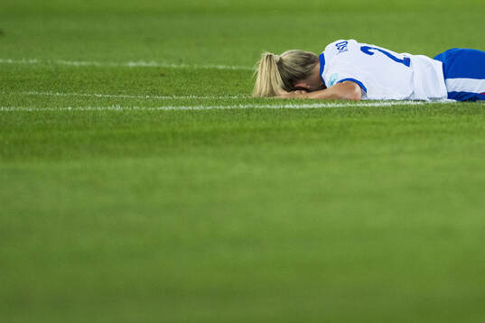 Alessia Russo of England looks dejected