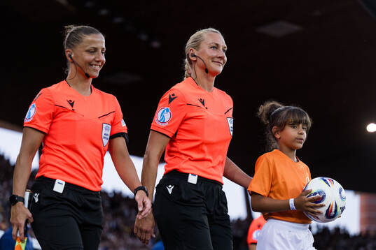 Assistant referee Almira Spahic and Referee Tess Olofsson