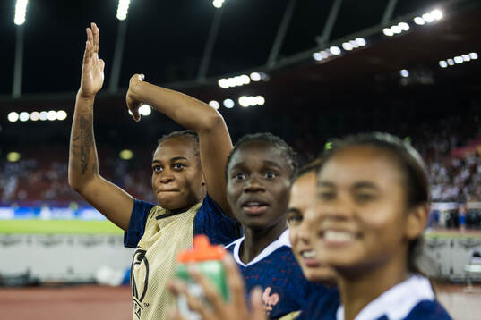 Marie Antoinette Katoto of France celebrates