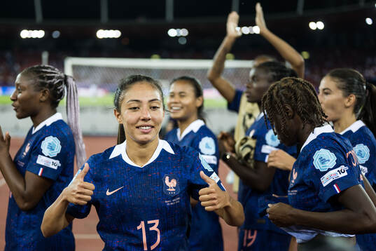 Selma Bacha of France celebrates