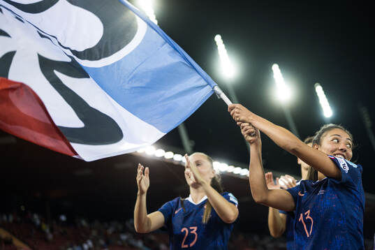Selma Bacha of France celebrates