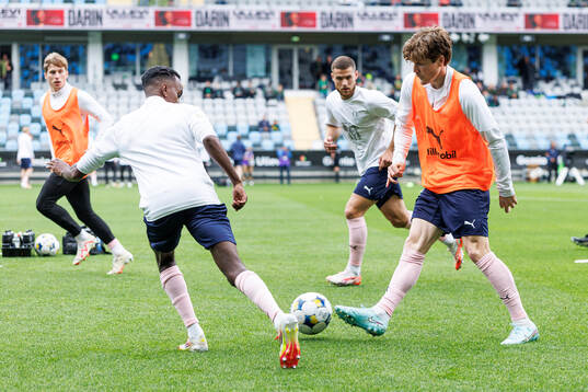 Malmö FFs Taha Ali, Gabriel Busanello och Oliver Berg