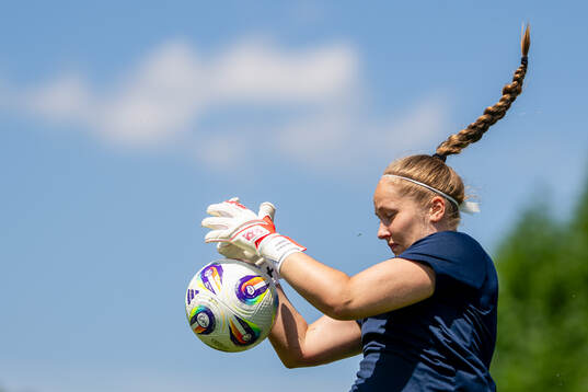 Goalkeeper Aurora Mikalsen of the Norwegian women's