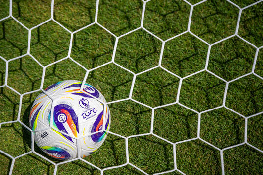The official Adidas matchball at a training session with