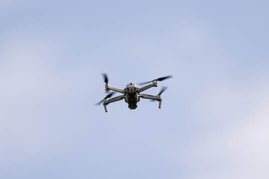 A drone at a training session with the Swedish women's