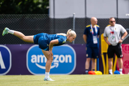 Goalkeeper Emma Holmgren of the Swedish women's national