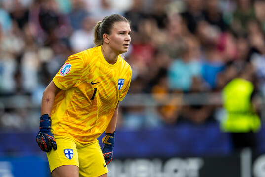 Goalkeeper Anna Koivunen of Finland
