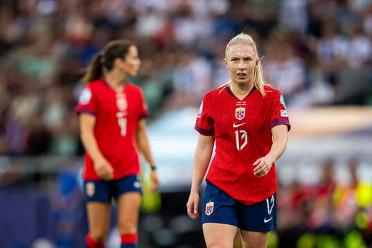 Thea Bjelde of Norway looks dejected