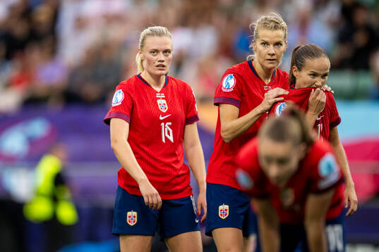 Mathilde Harviken, Ada Hegerberg and Guro Reiten of Norway