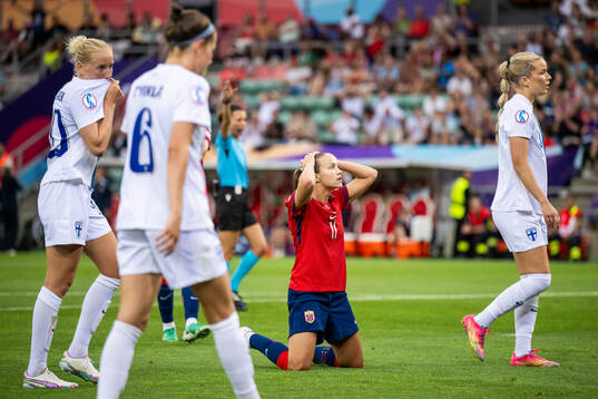 Guro Reiten of Norway looks dejected
