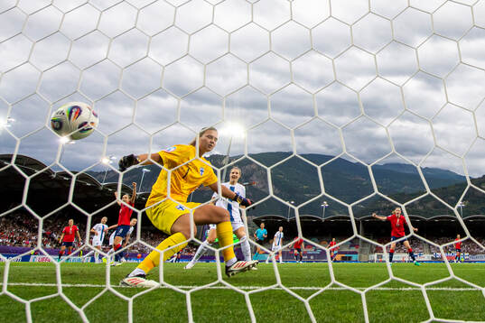 Goalkeeper Anna Koivunen of Finland at the 2-1 goal