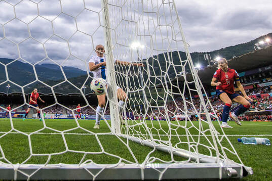 Nea Lehtola of Finland and Ada Hegerberg of Norway when 2-1