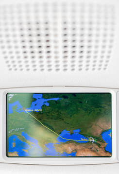 General view of a screen in the plane