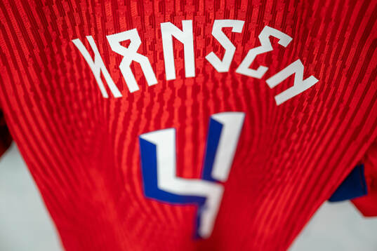 The kit of Tuva Hansen of Norway in the dressing room