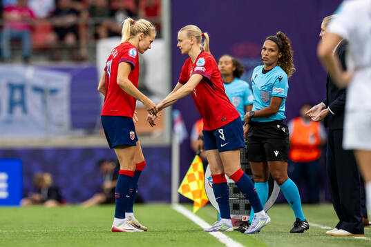 Ada Hegerberg and Karina Sævik of Norway