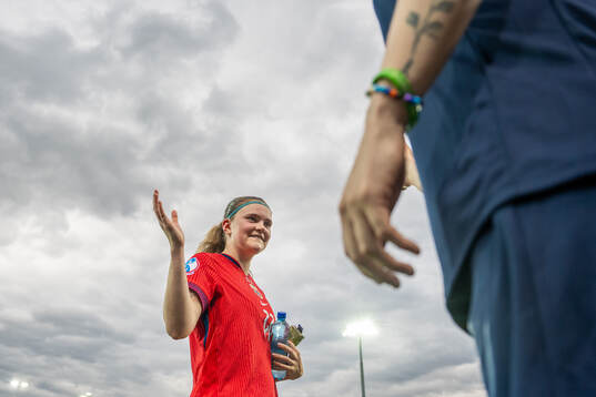 Signe Gaupset of Norway celebrates