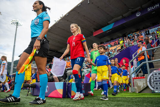 Ada Hegerberg of Norway enters the pitch