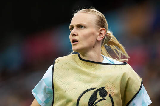 Karina Sævik of Norway warms up