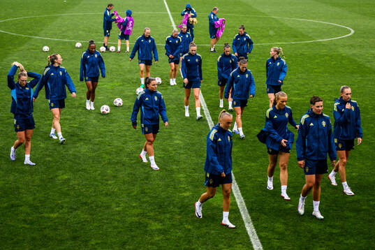 Players of the Swedish women's national football team at a