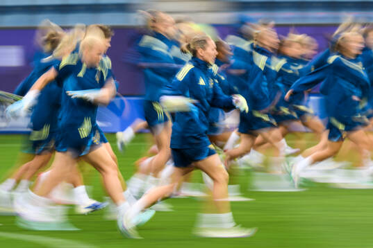 Goalkeeper Jennifer Falk of the Swedish women's national